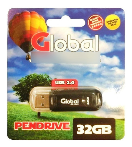 Memoria Usb Pendrive Global 32 Gb Usb 2.0 Flash Negro X3