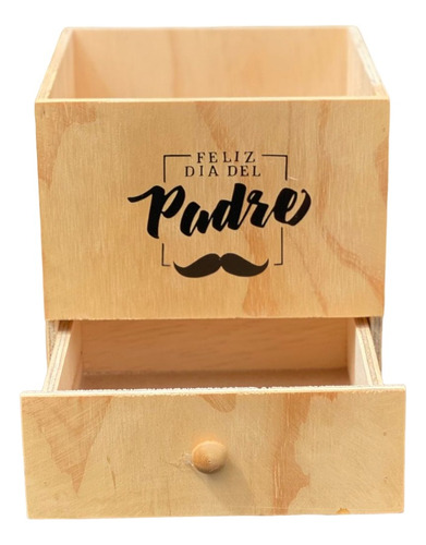 Caja Madera Para Regalo Ancheta Día Del Padre 20x20x18cm