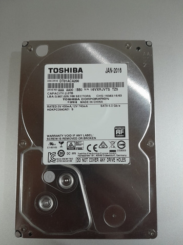 Disco Rígido 2 Tb Toshiba 7200rpm