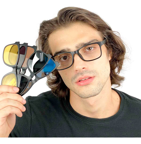 Óculos Masculino 6em1 Qualidade E Estilo Presentegod Cm-50