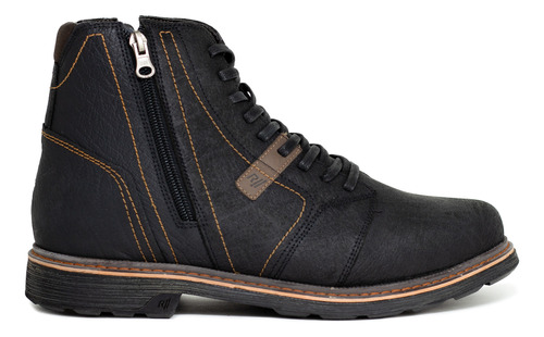 Bota Altura Rafarillo +7cm Couro Preto 36001