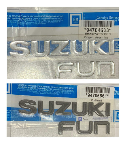 Emblema  Suzuki Fun  Trasero Para Fun 2 Color Negro Original Foto 4