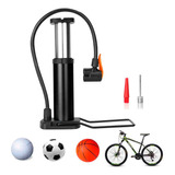 Inflador De Pie Bicicleta Gadnic Con Valvula Universal Color Negro