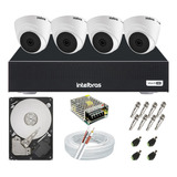 Kit Cftv 4 Câmeras Segurança Intelbras Ir Dome Dvr Mhdx 1104