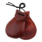 2xwooden Castanet Hand Clapper Instrumento Musical De 