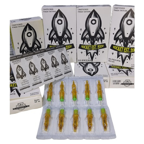 Cartuchos Para Tatuar Rocket 40 Piezas Mixtas Rm Premium