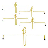 Prendedor Partitura Arame Clave De Sol Dourado - Kit Com 5