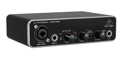 Interfase Behringer Umc22, Usb U-phoria 2x2, Con Phantom