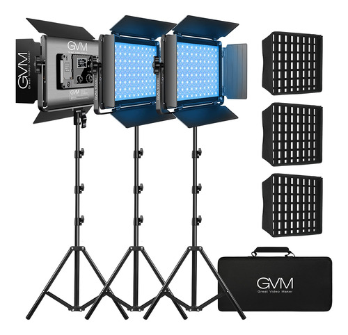 Kit De Iluminación De Video Led Rgb Para Estudio De Youtube