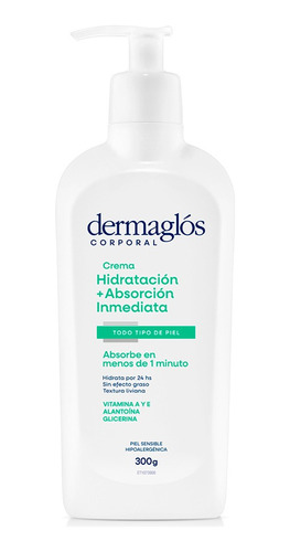 Dermaglós Hidratación + Absorción Inmediata Crema Corp. 300g