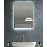 Espelho Retangular Iluminado Led 1,00 X 65 Lapidado Banheiro Cor Da Moldura Led Frio 110 V