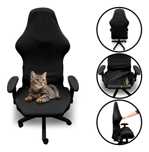 Capa Cadeira Gamer Spandex Luxo Ajustável Tamanho Universal | Parcelamento sem juros