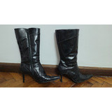 Botas Mujer Cuero Negro Talle 39 - Impecables!!