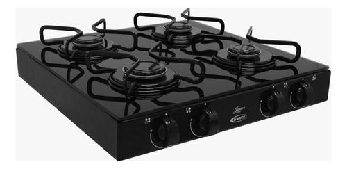 Cooktop Sobrepor Mesa De Vidro 4 Bocas Clarice Preto 