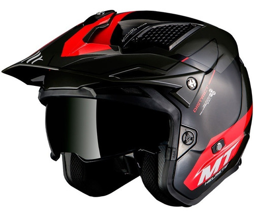 Casco Abierto Mt Helmets District Con Visera Y Visor Md!