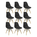 Kit 9 Cadeiras Charles Eames Eiffel Wood Design Varias Cores