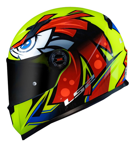 Capacete Ls2 Ff358 Draze Preto Vermelho + Viseira Fumê