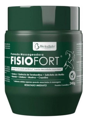 2 Pomada Fisiofort Verde Pote 240g 