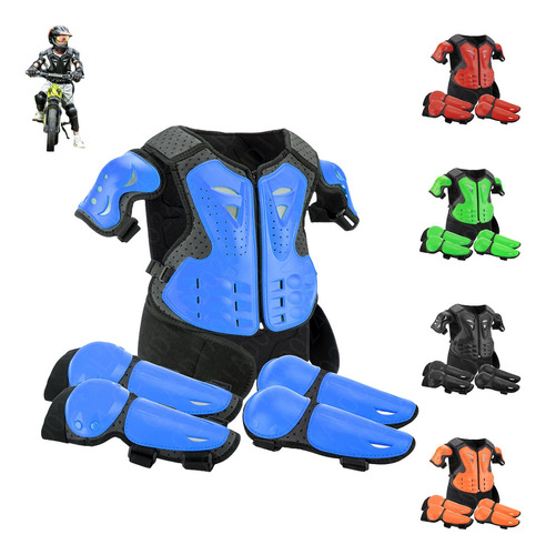 Kit Esqueleto Codera Rodillera Niño Motocicleta Ciclismo Ski