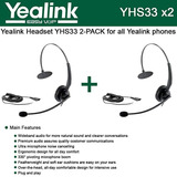 Yealink Yhs33 2-pack Auriculares De Banda Ancha Para Yealink