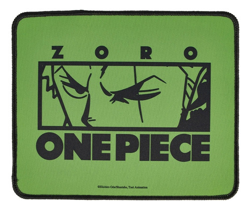 Mouse Pad Tapete One Piece Impermeable Anti-derrapante Color Verde Diseño Impreso Zoro