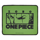 Mouse Pad Tapete One Piece Impermeable Anti-derrapante Color Verde Diseño Impreso Zoro