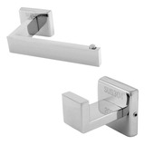 Kit Acessórios Quadrado Banheiro Lavatório Lavabo Inox 304