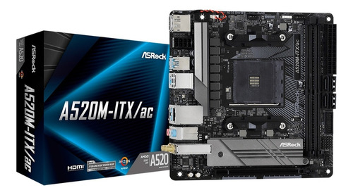 Tarjeta Madre Asrock A520m-itx/ac Am4 Ddr4 Mini Itx