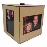 Caja Cubo Porta Retratos Mdf Caja Sorpresa
