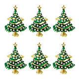 Anillos Servilleta Navidad Set 6 Forma Árbol Metálico