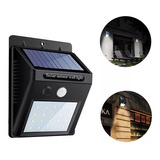 Luminária Solar 20 Leds Com Sensor De Movimento Cor Preto