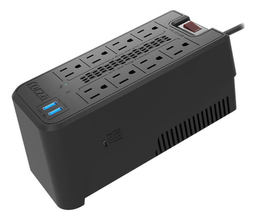 Regulador Forza Fvr-1221usb 600w 8 Contactos 2 Puertos Usb