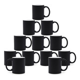 12 Caneca Mágica Preta Fosca Para Sublimação 325ml