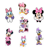 Figuras Minnie Y Daisy Base Rígida Kit 7 Pzas Coroplast