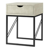 Walker Edison Iver Faux Shagreen Mesa Lateral Pequeña Modern