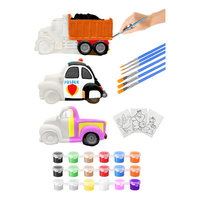 Juego De 3 Carros Alcancía De Yeso Para Pintar Niños | Meses sin interés