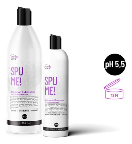 Shampoo Spume Hidratante Com Espuma Suave 1000ml Curly Care