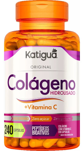 Suplemento Em Cápsula Katigua  Suplemento Alimentar Colágeno Hidrolisado Proteínas Colágeno Hidrolisado Sabor  Without Flavor Em Pote 240 Un