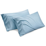 Fundas Para Almohada Rayon De Bamboo Azul Niebla 50x101cm