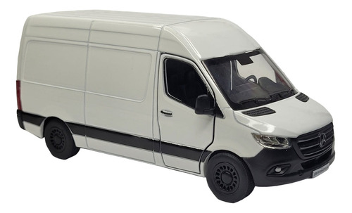 Miniatura Carro De Ferro Mercedes Sprinter Van Kombi Perua Cor Branco