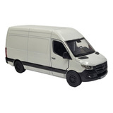 Miniatura Carro De Ferro Mercedes Sprinter Van Kombi Perua Cor Branco