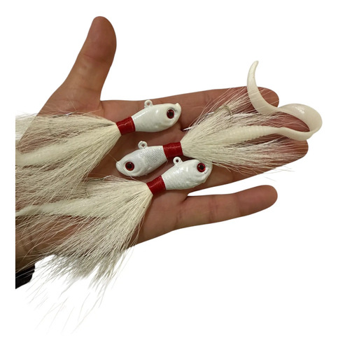 3 Bailarinas Bucktail Jig Plumero 1.5oz Robalo Señuelo Pesca