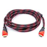 Naceb Tecnología Cable Hdmi 1.5 M Na-587 Cable Hdmi Largo 1.5 M Color Negro Rojo 4k Cable Reforzado