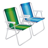 Sillón Playa X2 Camping Pescador Surtidos Aluminio Rafia Mor