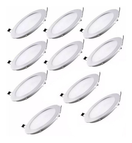 Pack 10 Focos Led Panel 12w Embutido Calido O Frio