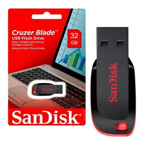 Pendrive Sandisk Cruzer Blade 32gb 2.0 Notebook Pc 