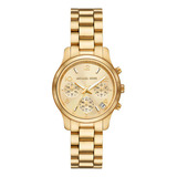 Reloj De Pulsera Michael Kors Mk7326, Analógico, Para Mujer, Fondo Dorado, Con Correa De Acero Inoxidable Color Dorado, Bisel Color Dorado Y Desplegable