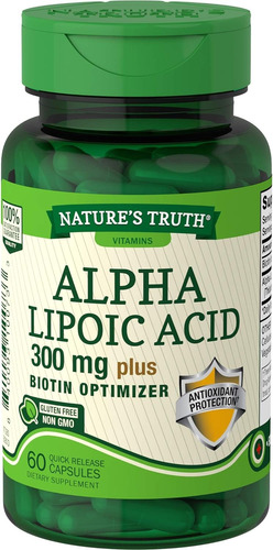 Nature's Truth Alpha Lipoic Acid 300mg Con Biotin 60caps