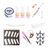 Kit Presilhas Manicure Pinça Curvatura C Gel Lixa Tips Cola