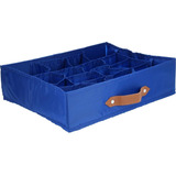 Caja Organizadora Tela 12 Espacios 35x27x9 Cm Azul Afj